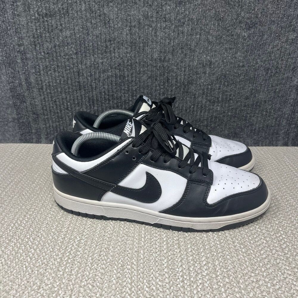 Nike Dunk Low Retro Panda Black White Leather Shoes Mens Size 9.5 US DD1391-100